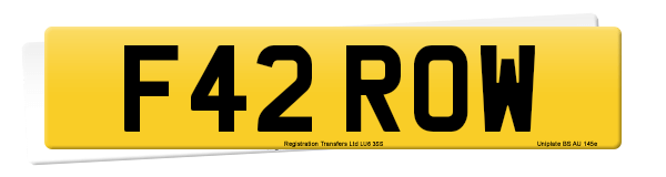 Registration number F42 ROW
